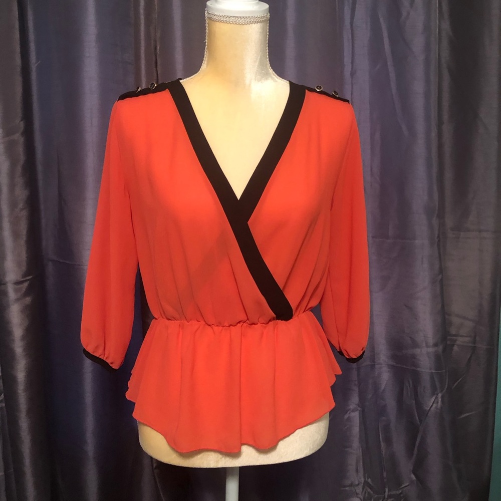 Wrap peplum blouse